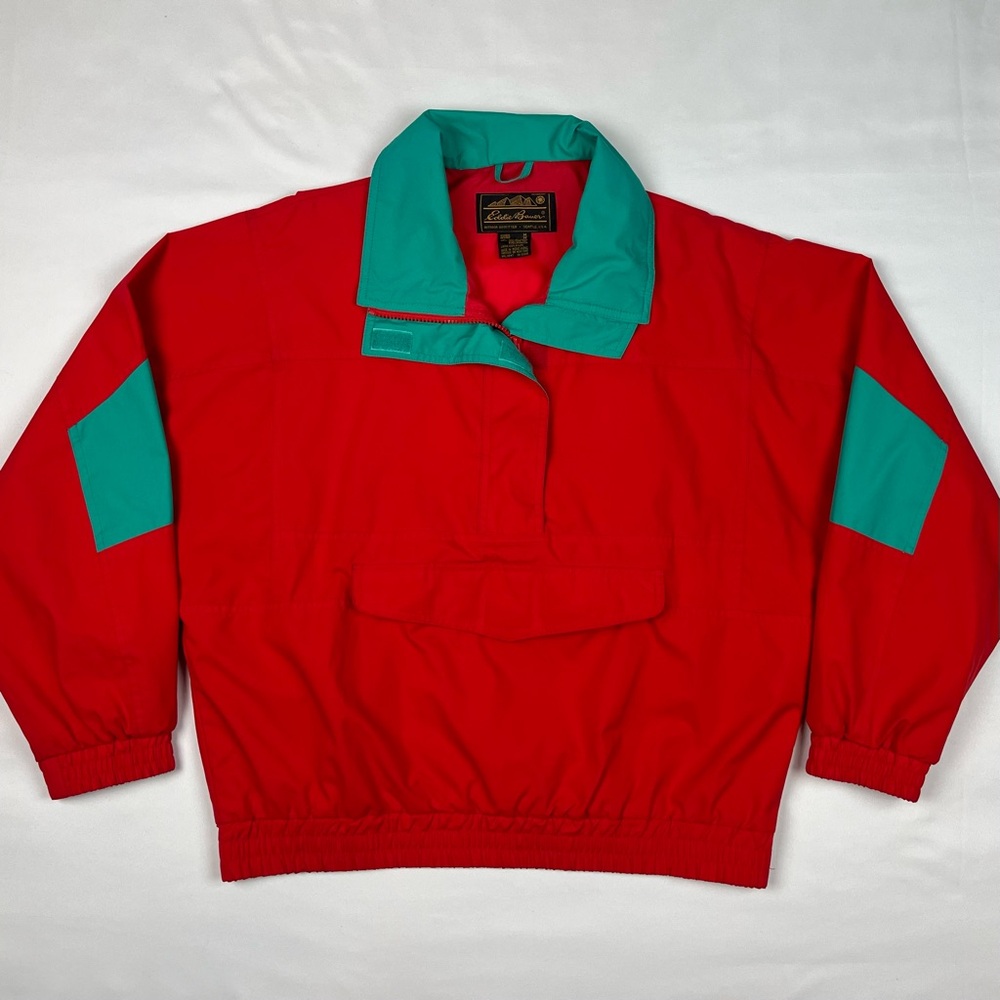 Vtg Eddie Bauer Womens Gore Tex Anorak Jacket Medium 90s Color Block Pullover B5